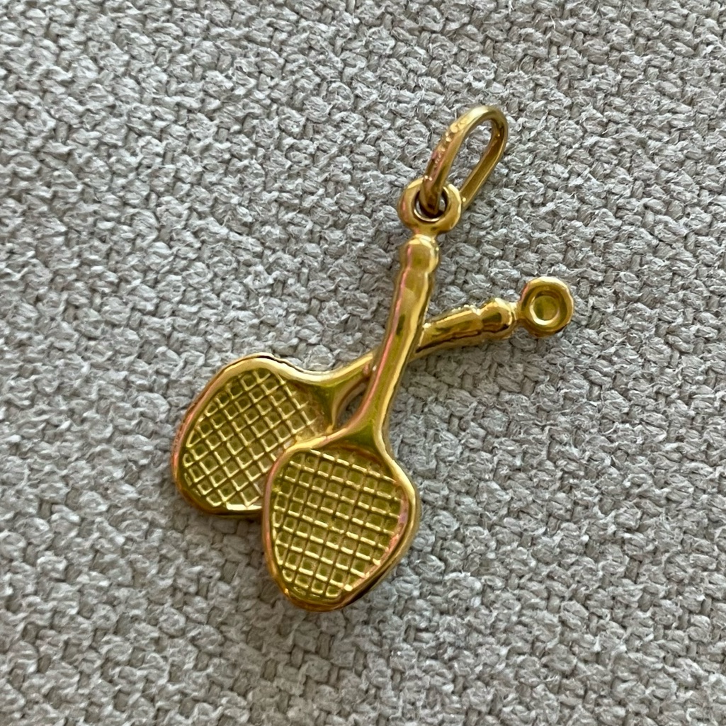 Estate14kt Goldtennis Racket Charm Pendant
